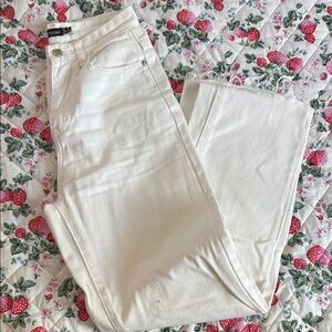 Boohoo White Straight Leg Jeans Classic Denim